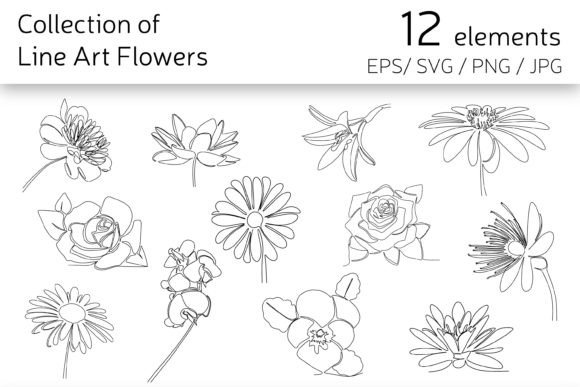 Download Line Art Flowers - Line art flowers Collection