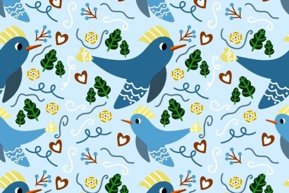 Download Blue Bird Pattern - Bird pattern Collection