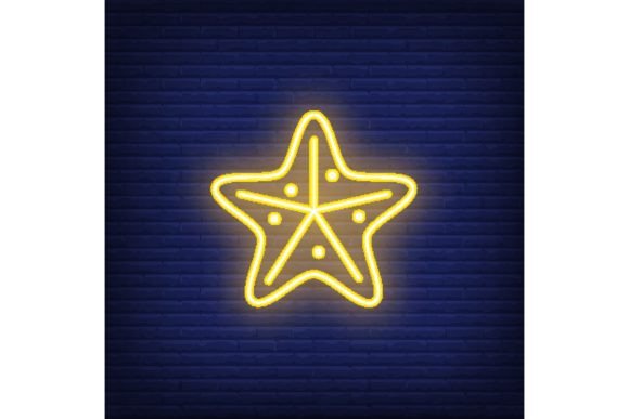 Download Starfish Neon Sign. Yellow Sea Star. Nig - Sea star Collection