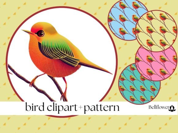Download Tropical Bird Pattern with Clipart - Bird pattern Collection