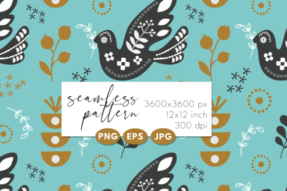 Download Bird Pattern Folk. Seamless Pattern - Bird pattern Collection
