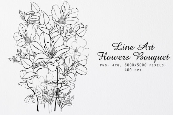 Download Line Art Flowers Bouquet - Line art flowers Collection