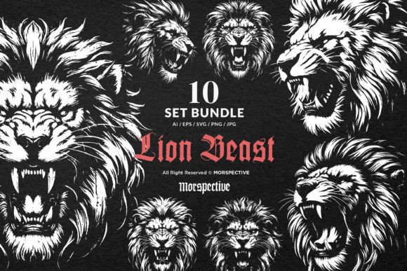 Download 10 Bundle Dark Art Lion Beast King - Lion Collection